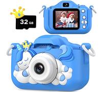 HOOMOON Dinosaure Appareil Photo Enfants, Caméra Selfie Jouet Enfant, Cadeau Fille Garçon, Carte SD 32 Go, Enregistreur Vidéo HD 1080p, Cadeaux d'anniversaire de Noël pour 3 4 5 6 7 8 9 10 Ans Enfants