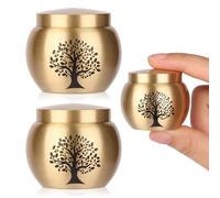 HOOMTREE Lot de 2 Petites Urnes funéraires pour Cendres humaines ou d'animaux domestiques, décoration Arbre de Vie pour Adultes, Femmes, Animaux domestiques mâles