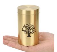 HOOMTREE Petites Urnes pour Cendres humaines, Mini Urnes pour Cendres avec Motif Arbre de Vie, Tubes de Dispersion pour Cendres humaines ou d'animaux domestiques, fabriquées en Laiton, 7.5 * 4.3cm