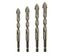 Hooneme New Four-Flute Sawtooth Eccentric Drill Bit, Four-Edged Serrated Eccentric Drill, Multifunction Drill Bit Set, High Hardness Skewed Head Eccentric Drill Bits