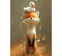 Hoonjiin Animal mignon Peinture Numero Adulte sans Cadre,Paint by Numbers peinture par numero adulte Canard,DIY Peinture Acrylique Numéro d'art avec Pinceaux pour Décoration et Cadeaux(55x70cm)