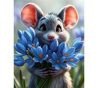 Hoonjiin Animaux mignons Peinture par Numéro pour Adulte,DIY Fleur Kit de peinture à l'huile sur Toile pour Débutants Avec Pinceau Pigment Acrylique,Decoration Maison 60x75cm(avec Cadre)