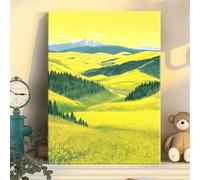 Hoonjiin Champs jaunes Peinture par Numéro pour Adulte,DIY Forêt Kit de peinture à l'huile sur Toile pour Débutants Avec Pinceau Pigment Acrylique,Decoration Maison 20x30cm(sans Cadre)