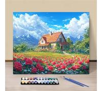 Hoonjiin Peinture par Numero Adulte sans Cadre Belle nature,Jardin Bricolage Kit de peinture par numéros pour adulte débutants,Peinture Acrylique à l'huile pour Décoration Murale Maison 8x12inch