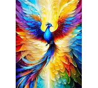 Hoonjiin Phénix coloré Peinture par Numéro pour Adulte,DIY Animaux Kit de peinture à l'huile sur Toile pour Débutants Avec Pinceau Pigment Acrylique,Decoration Maison 20x30cm(avec Cadre)