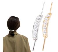 Hoop and Pin Barrette,Vintage Geometric Gold Oval Metal Hair Cuff Pin Barrette Circle Clip Accessories,Hair Edit Hoop and Pin for Women (2pcs C)