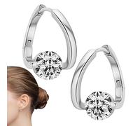 Hoop Earrings for Women Elegant Modern Jewelry Silver Women Hoop Earrings for Wedding Valentine’s Day Dating Travel Mother Sisters Friends Wife Girlfriend Stylish Lightweight Gift Accessory