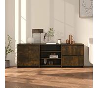 Hoopleep 3 pièces - Buffet en bois de chêne fumé - Commode polyvalente - Armoire de rangement pour chambre à coucher - Ensemble de meubles pour salon, couloir, bureau - 70 x 40 x 75 cm