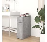 Hoopleep Armoire à pharmacie en bois - Gris béton - 20 x 45,5 x 60 cm - Armoire de cuisine étroite avec beaucoup d'espace de rangement - Rangement moderne pour garde-manger