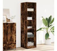 Hoopleep Armoire en chêne fumé 50 x 50 x 200 cm, matériau du bois, compacte, résistante à l'humidité, pour chambre à coucher, avec 5 compartiments