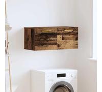 Hoopleep Armoire murale en bois recyclé 80 x 36,5 x 35 cm, montage mural, espace de rangement rustique pour salon, chambre à coucher, couloir, poignées en D, durable