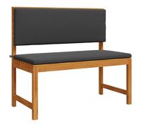 Hoopleep Banc de jardin, marron, 100 x 50 x 91 cm, en bois massif d'acacia, durable, pour terrasse, balcon et extérieur, ensemble de meubles de jardin robuste