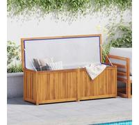 Hoopleep Boîte de jardin 150 x 50 x 55 cm en teck massif imperméable avec doublure en polyéthylène - Boîte de rangement d'extérieur pour terrasse et jardin