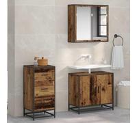 Hoopleep Buffet aspect bois vieilli - Commode de 35,5 x 35 x 76 cm - Armoire industrielle avec tiroirs pour chambre à coucher, salon, couloir - Solution de rangement polyvalente