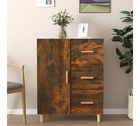 Hoopleep Buffet en chêne fumé 69,5 x 34 x 90 cm - Commode à 3 tiroirs - Espace de rangement élégant pour chambre à coucher et salon
