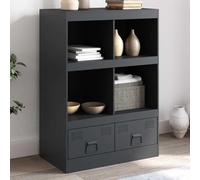 Hoopleep Buffet haut - Anthracite - 67 x 39 x 95 cm - En acier laminé à froid - Avec 2 tiroirs - Buffet moderne pour chambre à coucher, salon - Organiseur robuste