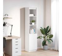 Hoopleep Buffet haut, blanc, 37,5 x 35 x 180 cm, en matériau dérivé du bois, armoire polyvalente pour chambre à coucher, salon, salle de bain, couloir, bureau