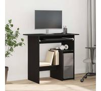 Hoopleep Bureau noir aspect chêne 80 x 45 x 74 cm en matériau dérivé du bois moderne avec compartiment de rangement, facile d'entretien, table de bureau pour la maison et le bureau