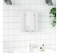 Hoopleep Cabinet miroir de salle de bain LED, blanc, 40 x 12 x 45 cm, lumière RVB, acrylique, rangement mural pour toilettes, vanité d'économie d'espace pour petites salles de bain