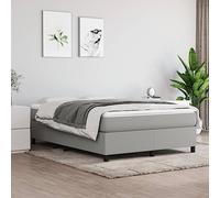 Hoopleep Cadre de lit à sommier tapissier, gris clair, 140 x 200 cm, cadre de lit Queen Size moderne en tissu résistant, base de matelas durable avec lattes en contreplaqué solides