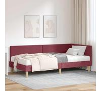 Hoopleep Cadre de lit d'angle avec matelas - Revêtement en tissu gris - 204 x 94 x 72 cm - Design moderne - Tête de lit murale - Support orthopédique multi-zones - Lit simple pour chambre à coucher