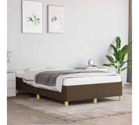 Hoopleep Cadre de lit en tissu marron foncé, 120 x 190 cm avec lattes en bois robuste, rembourrage en polyester durable, pieds de support stables pour un sommeil amélioré, pas de matelas inclus