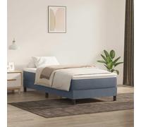 Hoopleep Cadre de lit en velours gris foncé, 80 x 220 cm, base de plate-forme rembourrée en peluche, lattes en bois robuste, assemblage facile, pas de matelas inclus, pour un sommeil confortable