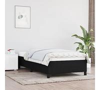 Hoopleep Cadre de lit moderne en tissu noir, 90 x 190 cm, base robuste avec lattes en lywood, rembourrage en polyester durable, design à profil bas pour un sommeil amélioré, pas de matelas inclus