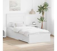 Hoopleep Cadre de lit Queen moderne avec tiroirs de rangement, casque, bois composite, base de plate-forme, lattes, finition noire, réglable de 90 à 100 cm, durable, pour l'organisation de la chambre