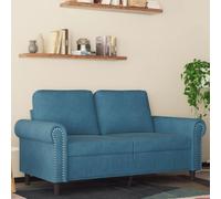 Hoopleep Canapé 2 places en velours bleu 120 cm - Structure en métal - Canapé confortable pour salon - Résistant - Design moderne - Charge maximale : 110 kg par siège