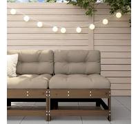 Hoopleep Canapé central de jardin, marron miel, pin massif, 62 x 62 x 70,5 cm, design modulaire pour terrasse et extérieur, assise confortable, charge maximale de 110 kg