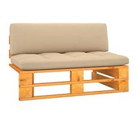 Hoopleep Canapé central de jardin, palettes, marron miel, en bois de pin imprégné, canapé salon modulaire, pour terrasse, balcon, extérieur, 110 x 65 x 55 cm