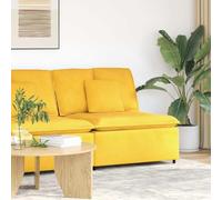 Hoopleep Canapé central modulaire, 100 x 100 cm, avec coussin, rembourrage en velours côtelé, cadre en métal, pour salon et sièges flexibles Jaune clair