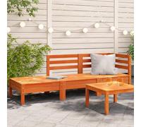 Hoopleep Canapé de jardin 3 places en pin massif marron cire, 190,5 cm de large, meubles d'extérieur modulaires, pour terrasse, balcon et jardin, durable