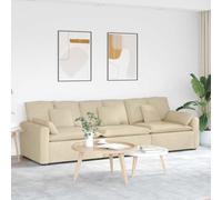 Hoopleep Canapé modulable avec Coussin Crème 3 Pièces Rembourrage Tissu Cadre Métallique 324 cm de Largeur, Multiples Configuration pour Salon et Relaxation