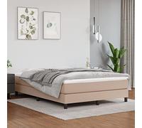 Hoopleep Cappuccino Matelas à ressorts ensachés 140 x 190 x 20 cm, en cuir synthétique de luxe, matelas amortissant le bruit avec soutien moyennement dur, mousse confortable pour un sommeil réparateur