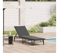 Hoopleep Chaise longue en rotin synthétique - Gris clair - 200 x 59 cm - Dossier réglable - Résistant aux UV - Imperméable - Pour extérieur, terrasse, balcon, jardin, piscine