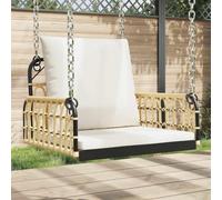 Hoopleep Chaise suspendue avec coussin, 60 x 58 x 39 cm, polyrotin et acier, fauteuil de jardin d'extérieur avec fonction balançoire, siège portable pour jardin et terrasse