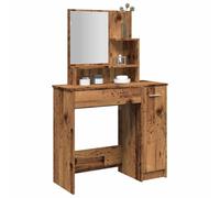Hoopleep Coiffeuse avec miroir, aspect bois vieilli 86,5 x 35 x 136 cm, matériau en bois robuste pour maquillage, chambre à coucher, chambre d'adolescent