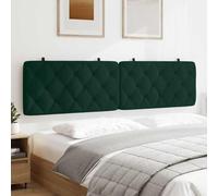 Hoopleep Coussin de tête de lit rembourré en velours vert foncé 200 cm Fixation murale Lit queen size Lit double