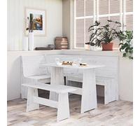 Hoopleep Ensemble de 3 meubles d'angle en pin massif blanc pur, ensemble de salle à manger flexible pour cuisine et salon, meuble peu encombrant pour les petits espaces