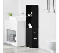 Hoopleep Ensemble de meubles de salle de bain - Aspect chêne - Noir - 22 x 41 x 135 cm - Armoire de salle de bain moderne avec tiroirs - Rangement peu encombrant pour serviettes et articles de