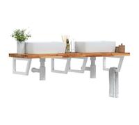 Hoopleep Étagère de lavabo - Montage mural - En bois d'acacia robuste et acier - 120 x 50 x 4 cm - Charge maximale : 100 kg - Design peu encombrant - Utilisation polyvalente - Installation facile