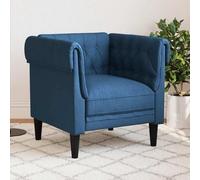 Hoopleep Fauteuil Chesterfield bleu housse tissu 100% polyester 78,5 cm de large, structure solide en bois massif, idéal pour le salon, fauteuil lounge pour se détendre