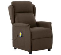 Hoopleep Fauteuil de massage électrique marron en tissu et mousse - 67,5 x 93,5 x 101,5 cm - Avec panneau tactile USB - Fonction inclinable - Pour salon, chambre à coucher, bureau