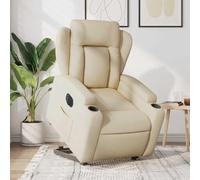 Hoopleep Fauteuil de relaxation électrique avec aide à se relever, en tissu crème, confortable, pour salon, chambre à coucher, intérieur, charge maximale : 110 kg