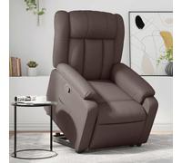 Hoopleep Fauteuil de relaxation électrique en cuir synthétique marron avec aide à se relever, fonction couchée manuelle, expérience d'assise confortable, pour salon, chambre à coucher, intérieur