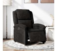 Hoopleep Fauteuil de relaxation électrique en velours noir avec moteur, inclinaison à 135°, poche latérale, charge max. 110 kg, fauteuil de salon confortable pour salon, chambre à coucher, intérieur