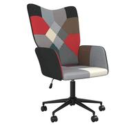 Hoopleep Fauteuil de relaxation en tissu patchwork - Ergonomique - Avec roulettes - Réglable en hauteur - Pivotant - Design foncé - 61,5 x 69 x 102 cm - Cadre en acier - Confortable - Pour chambre à