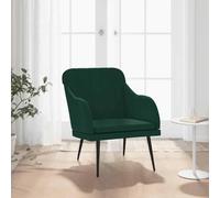 Hoopleep Fauteuil en velours vert foncé, 63 x 76 x 80 cm, chaise d'appoint moderne pour salon et chambre à coucher, fauteuil de salon confortable avec structure en métal, charge maximale : 110 kg